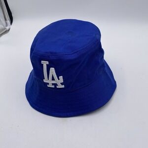 Los Angeles Dodgers Bucket Hat Blue Cotton Size Small 7- 7 1/8 Cleaned See Pics